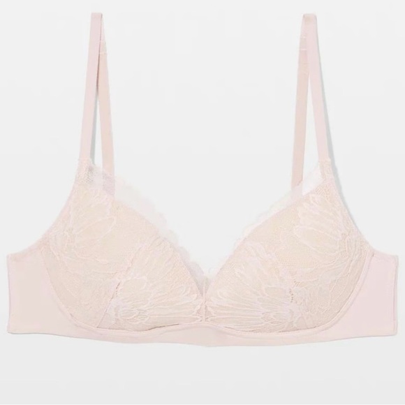 Soma Pink Wireless Lace Trim Bra NWT - Picture 4 of 8